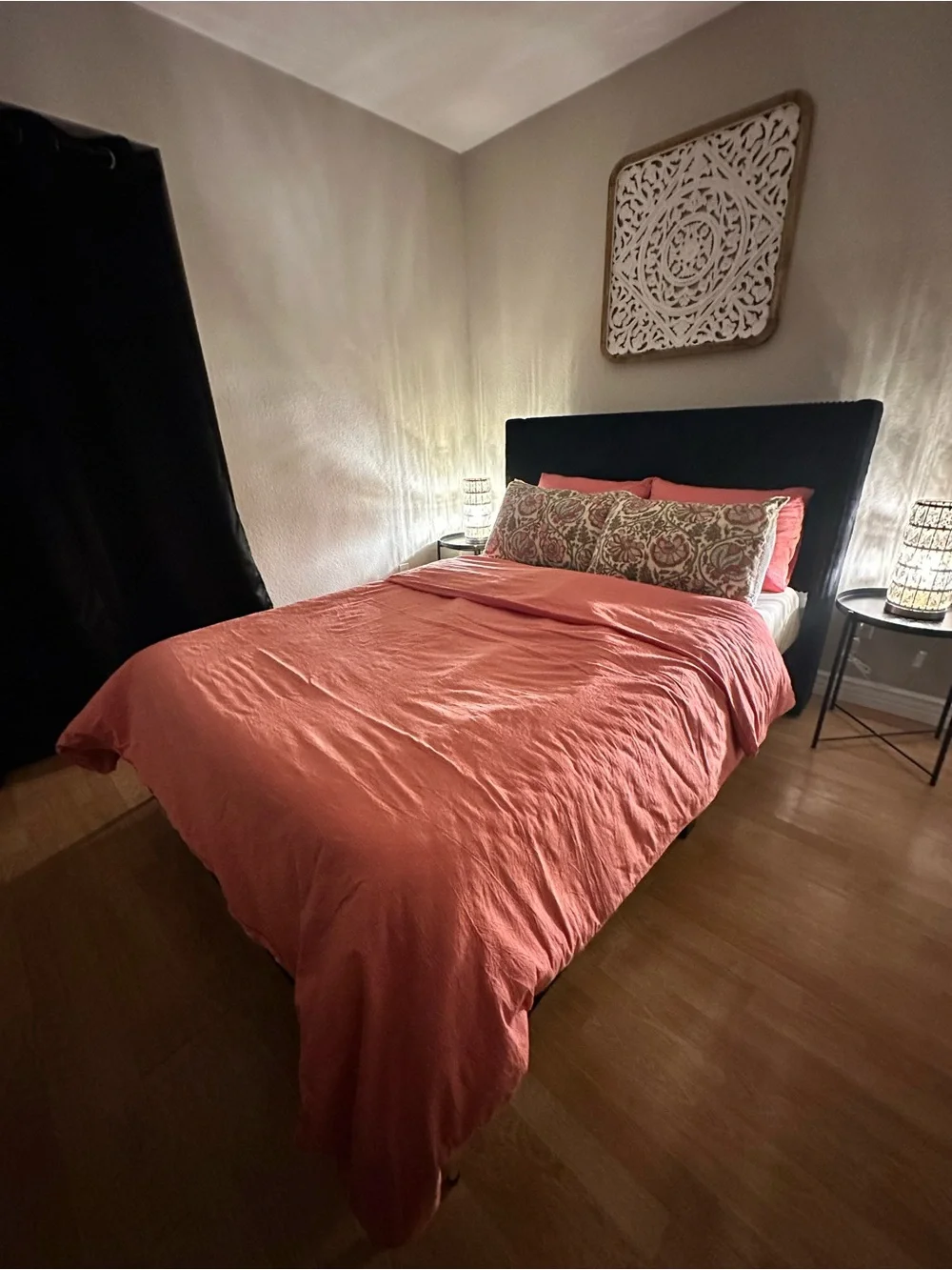 Coral Cotton Duvet Cover Set - Unbranded